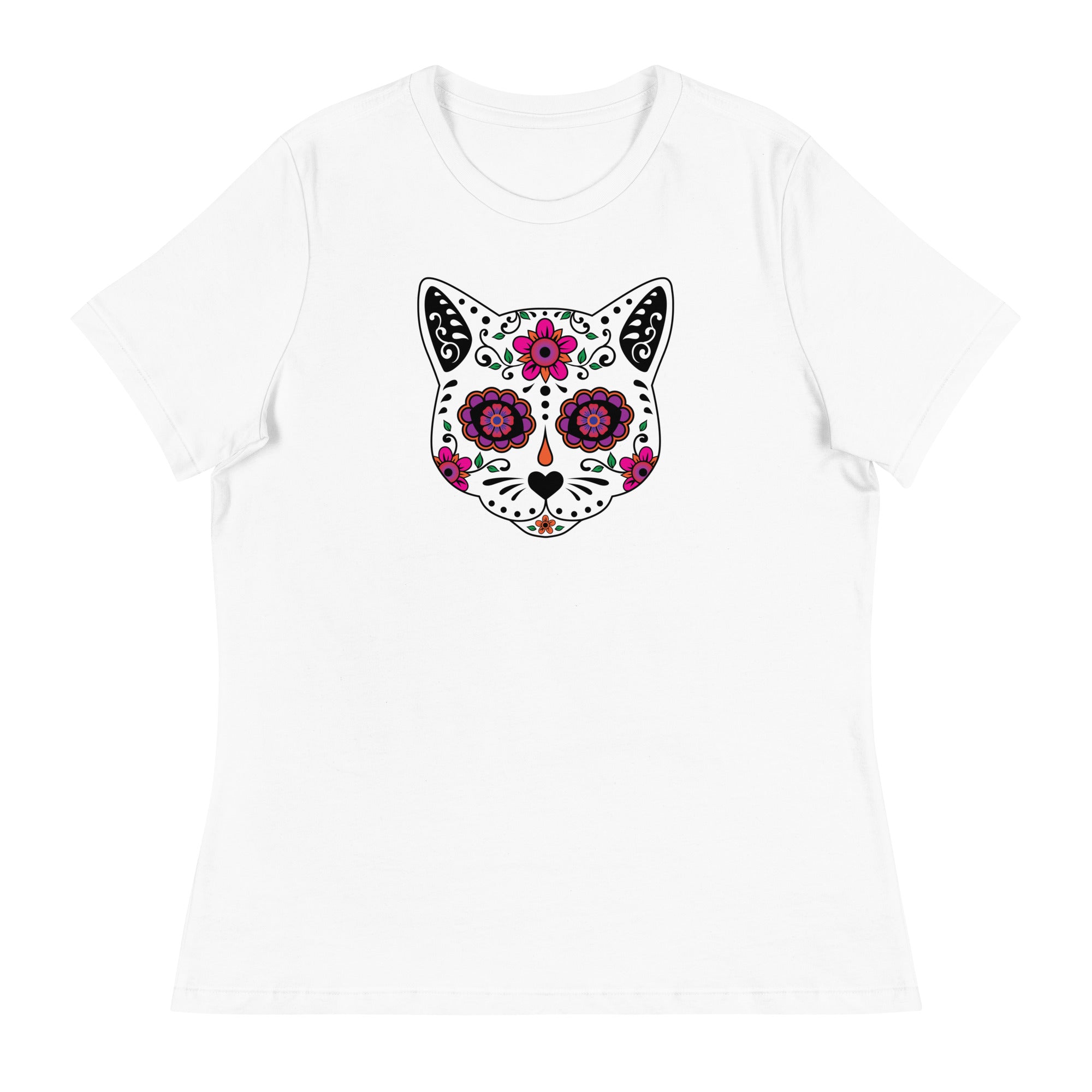 Sugar Skull Cat Women's Relaxed T-Shirt