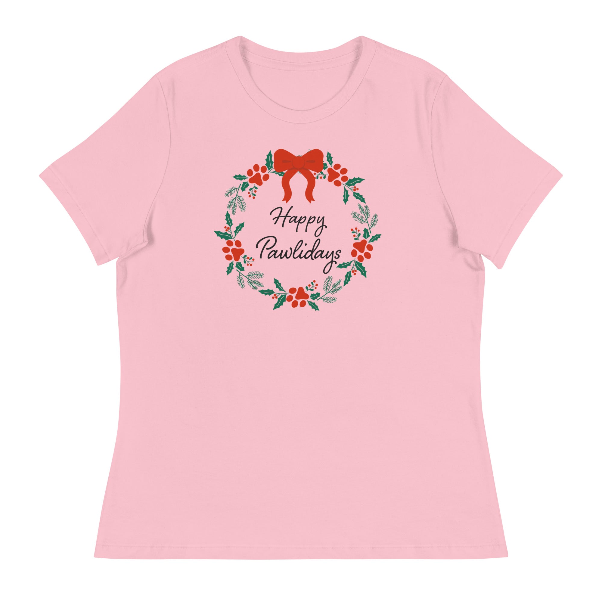 Happy Pawlidays Wreath Women's Relaxed T-Shirt