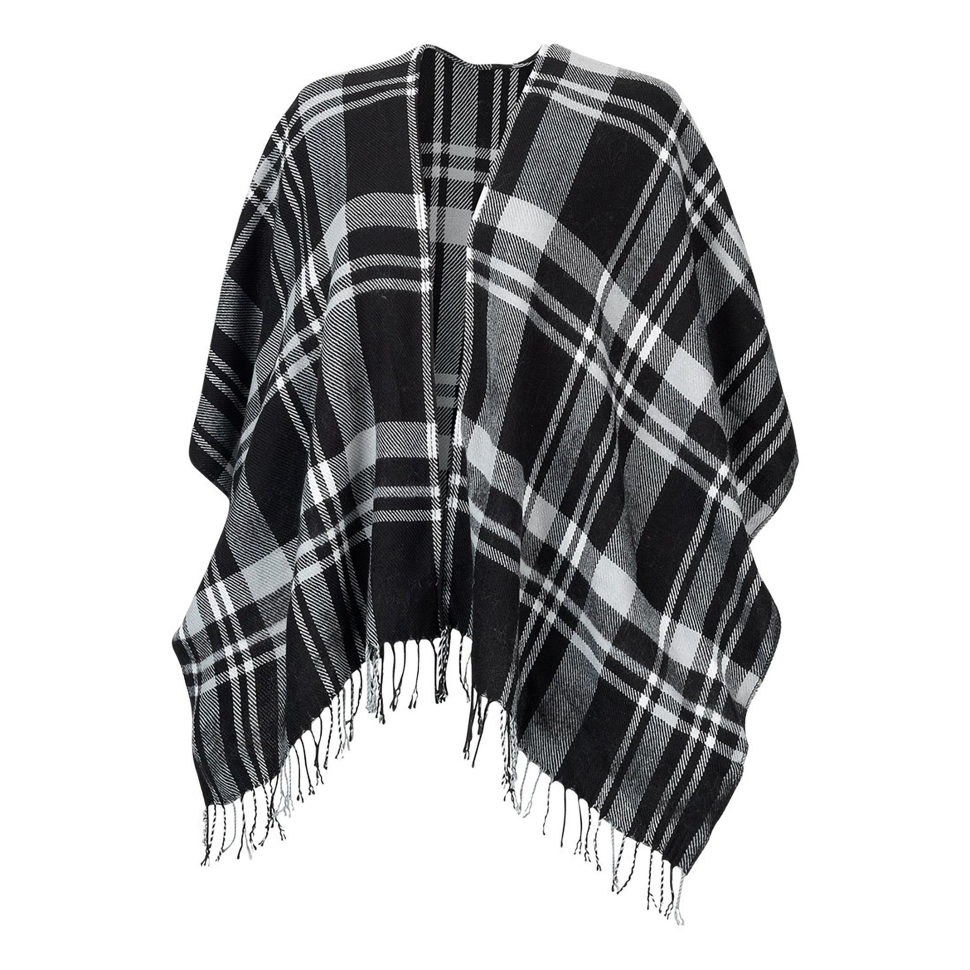 Black Plaid Kennedy Shawl