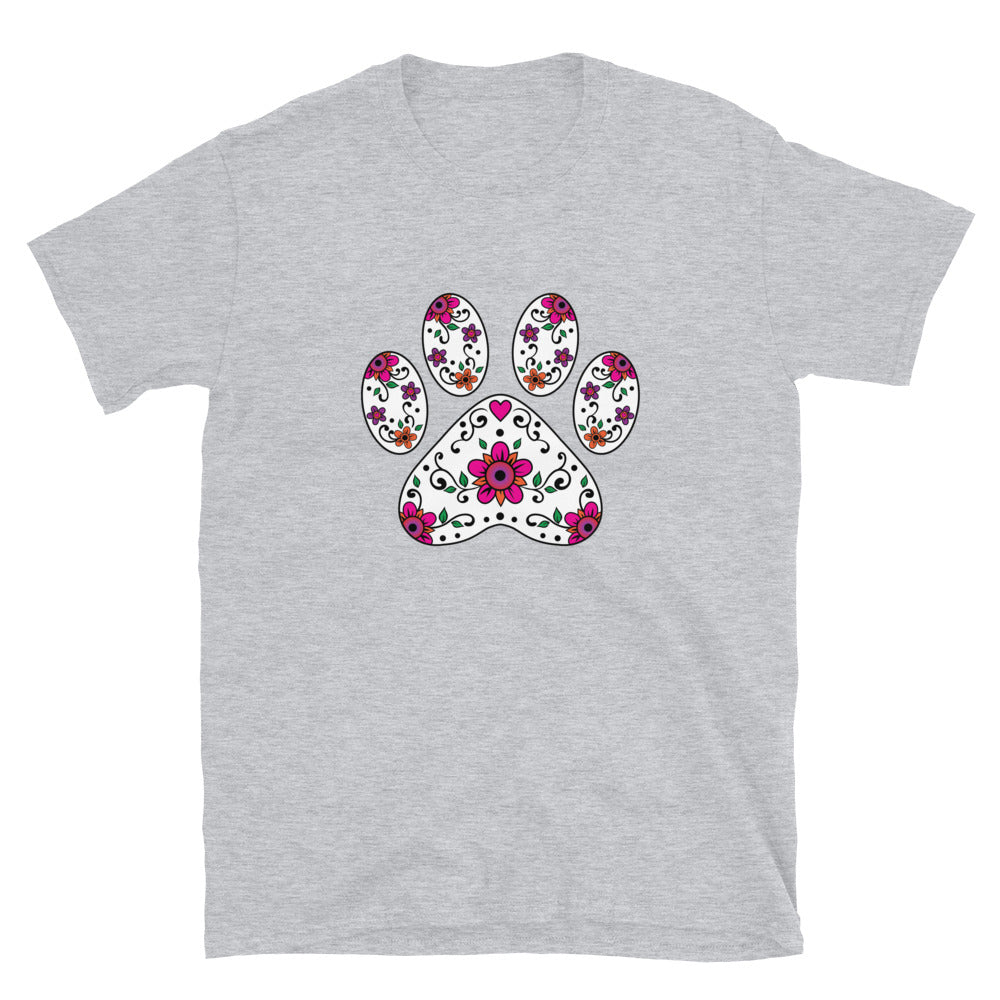 Sugar Skull Paw Print T-Shirt