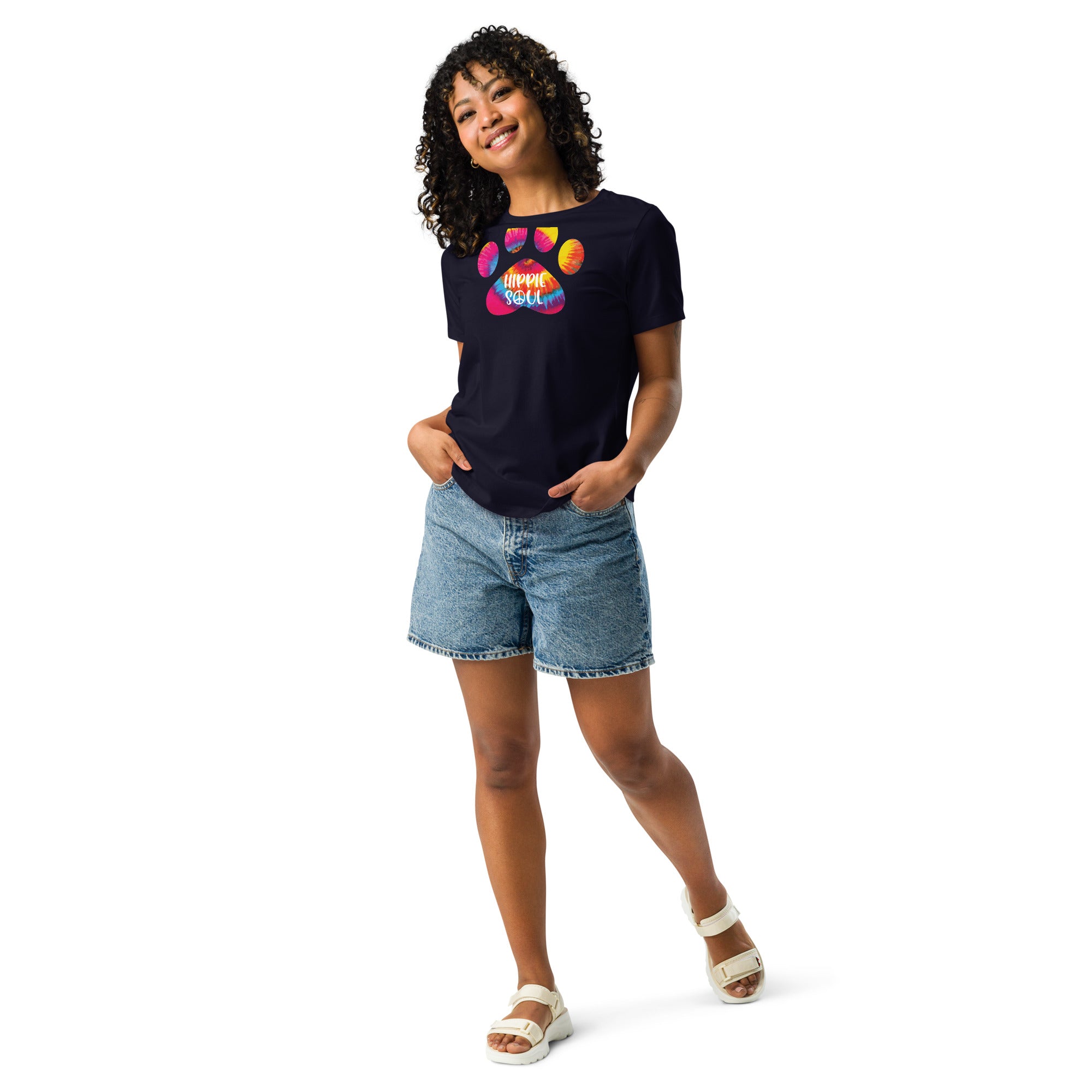 Hippie Soul Paw Print Women's Relaxed T-Shirt