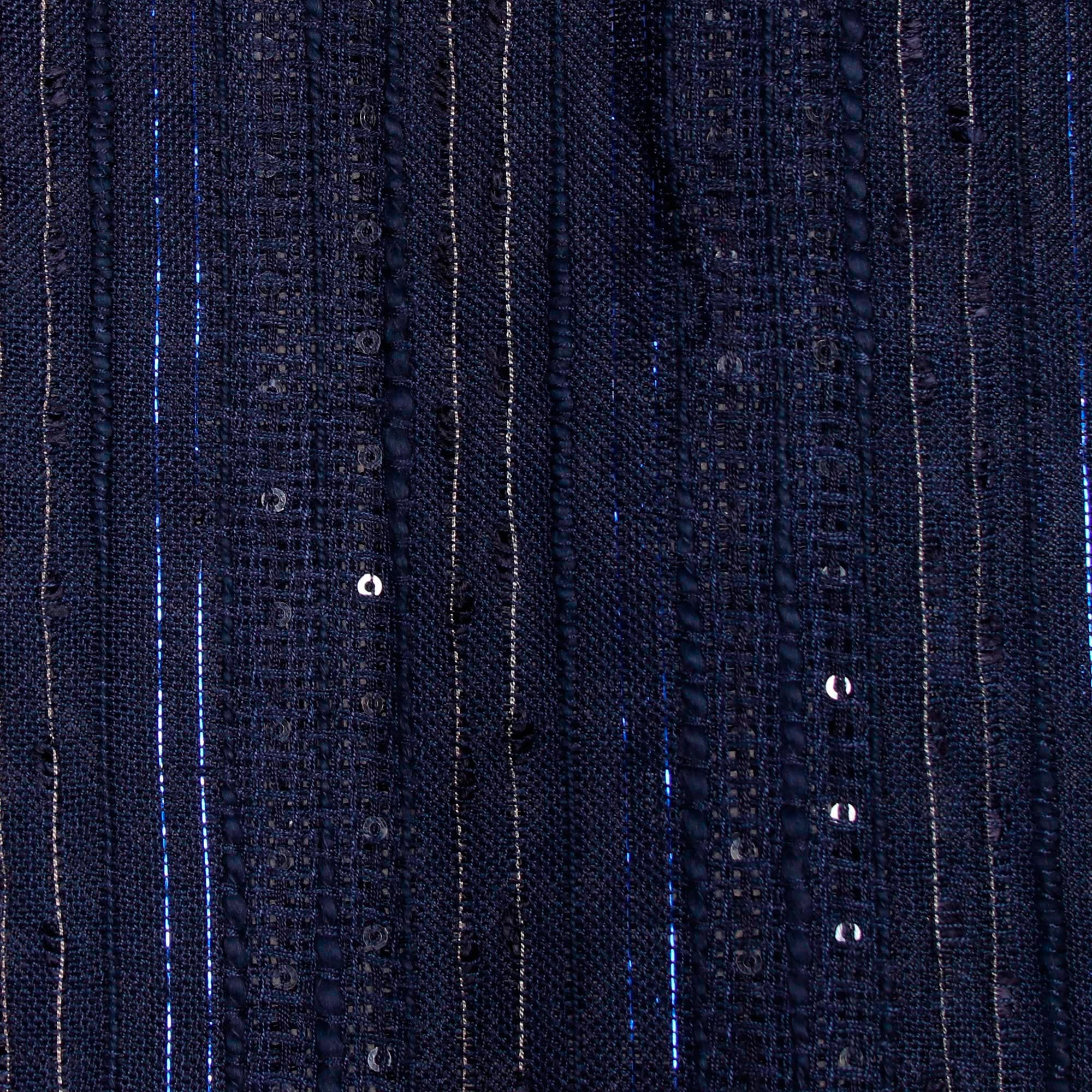 Sapphire Shimmer Embellished Viscose Blend Shawl in Indigo from India