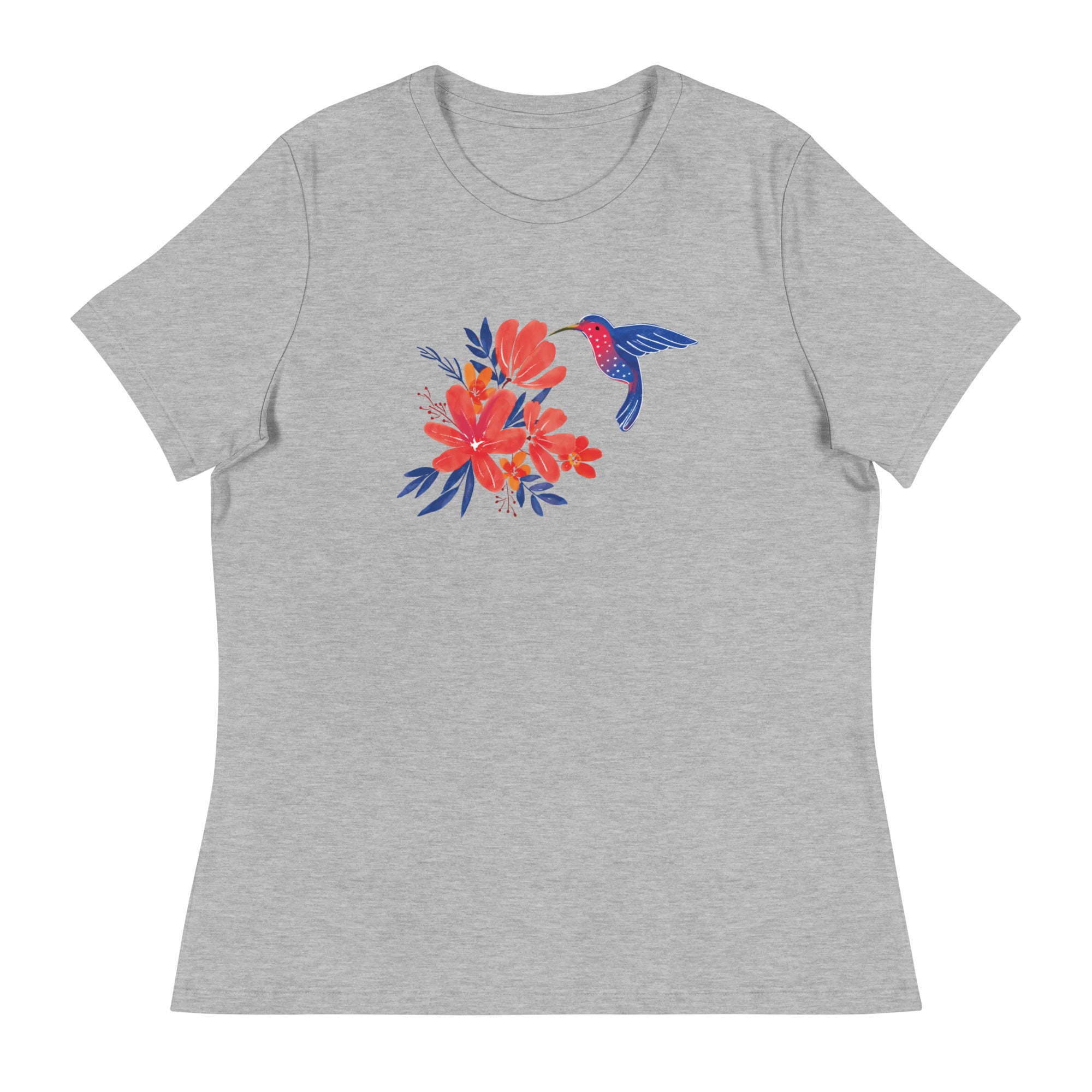 Hummingbird & Flowers Women's Relaxed T-Shirt