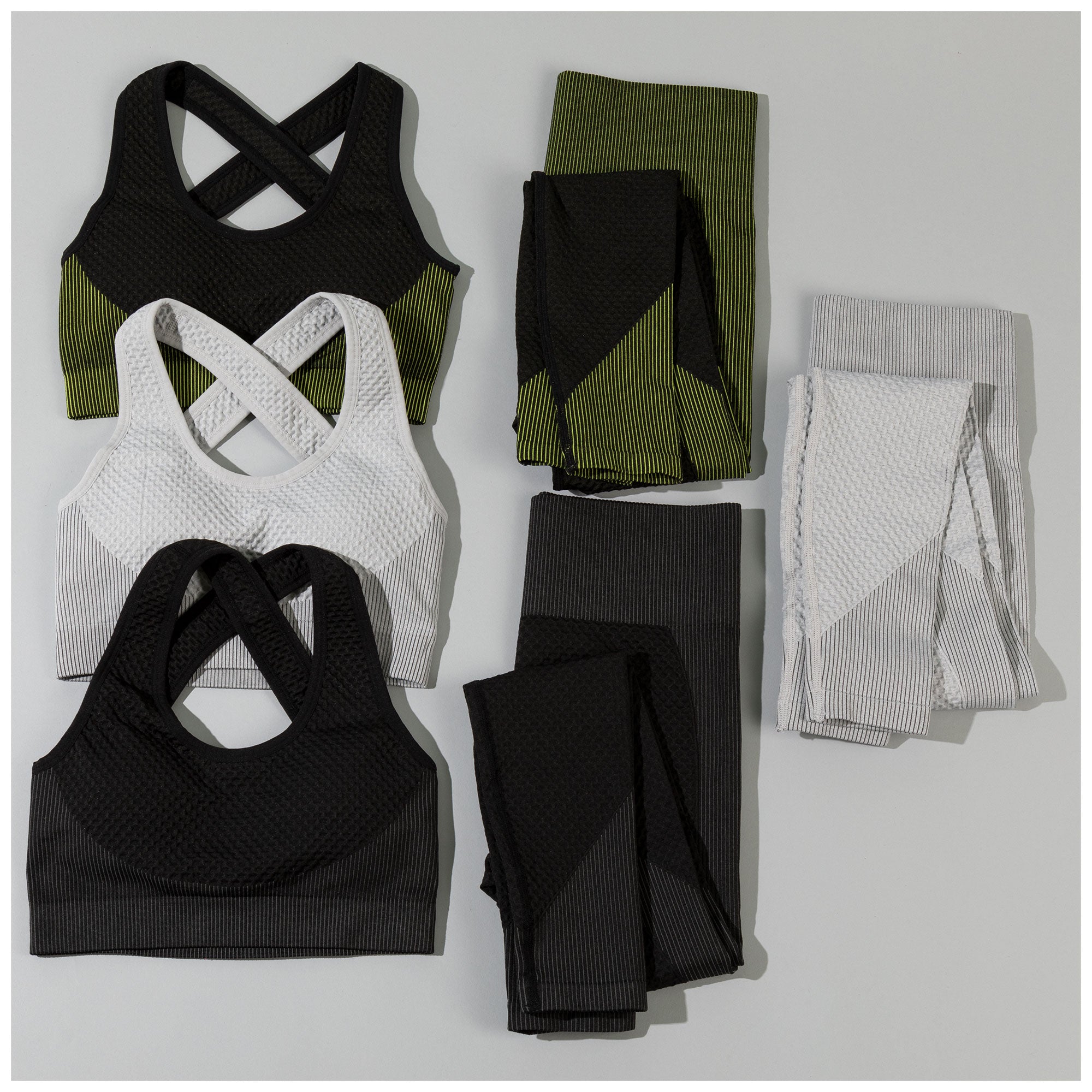 Textured Leggings & Sports Bra Activewear Set