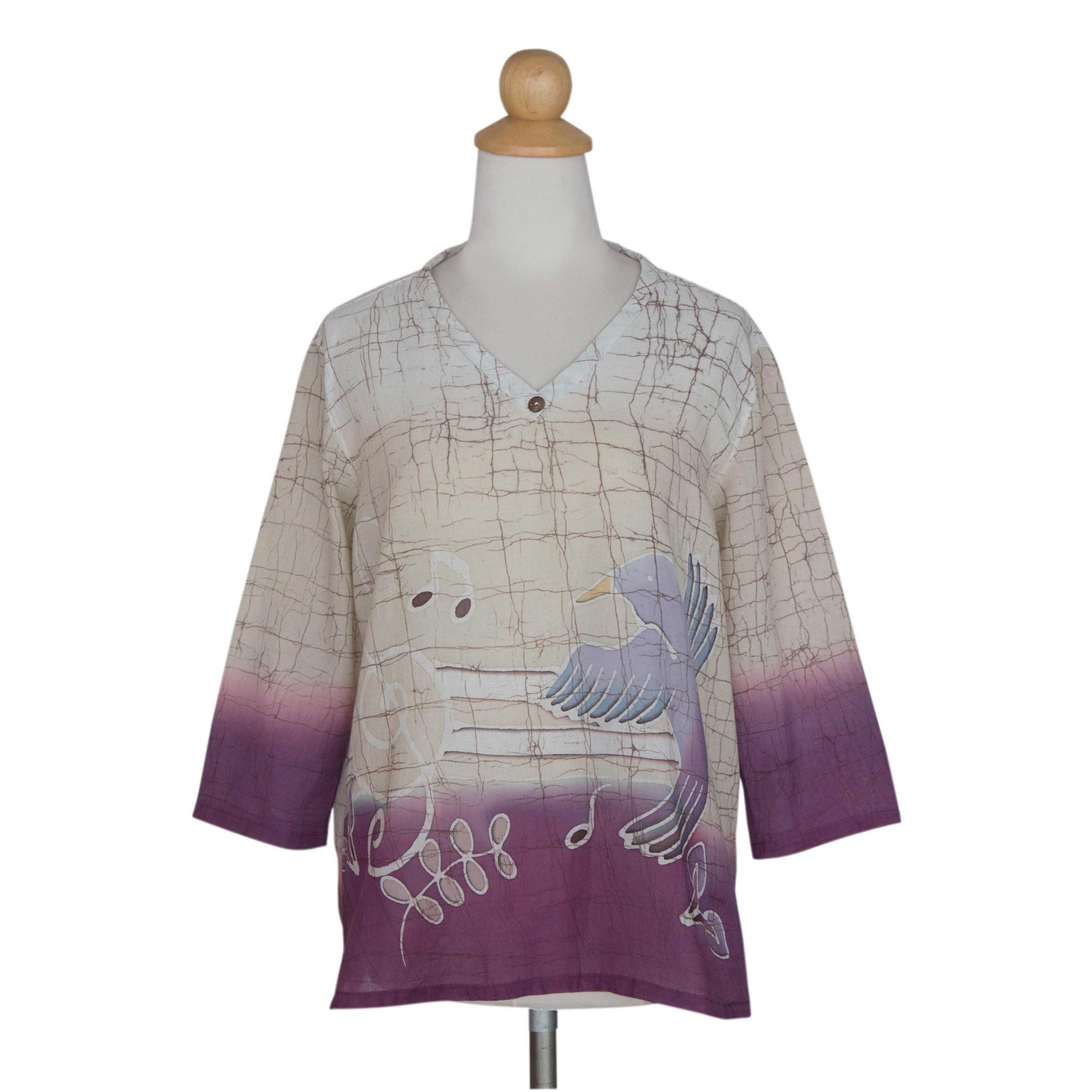 Purple Songbird Batik Tunic