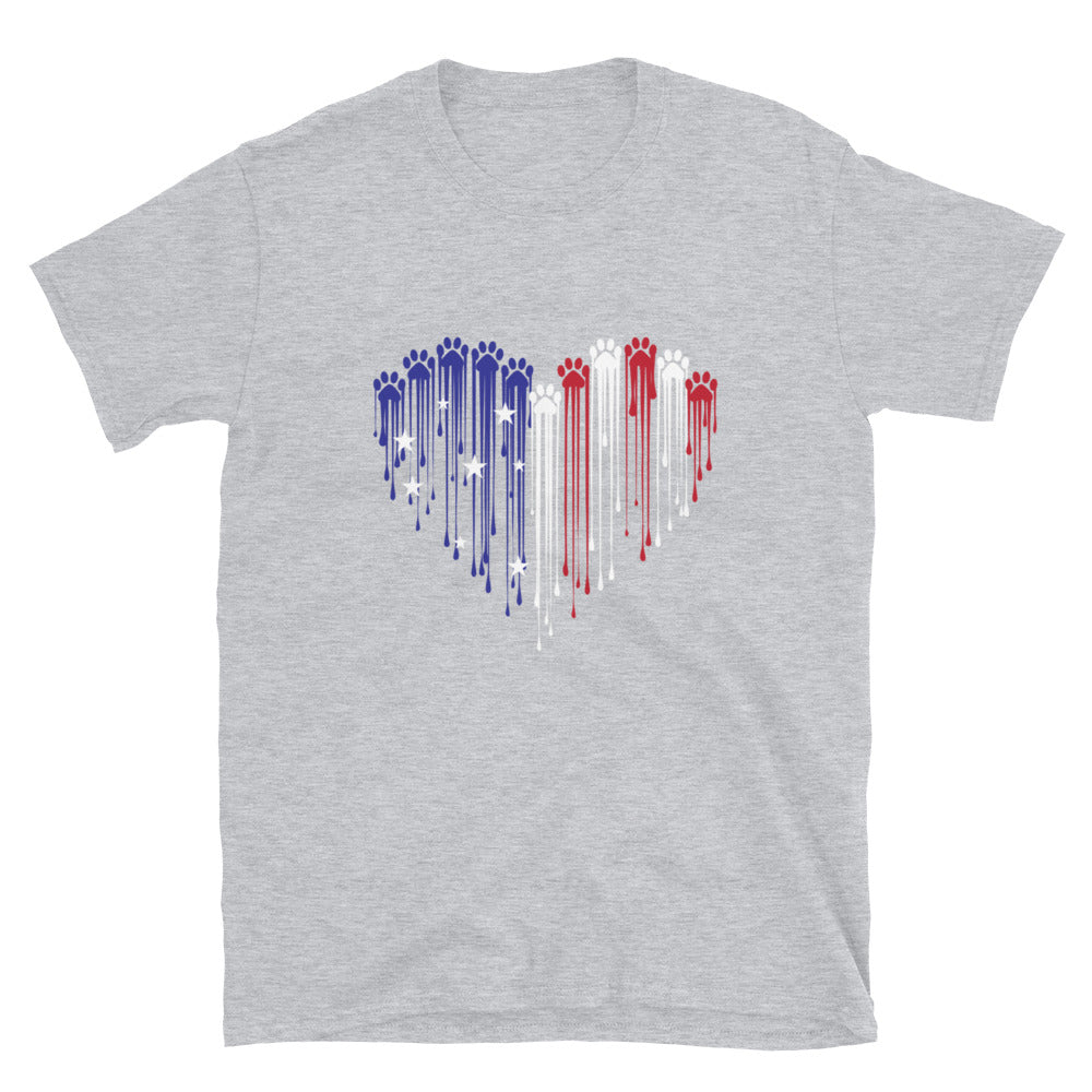 Painted Paws American Heart Flag T-Shirt