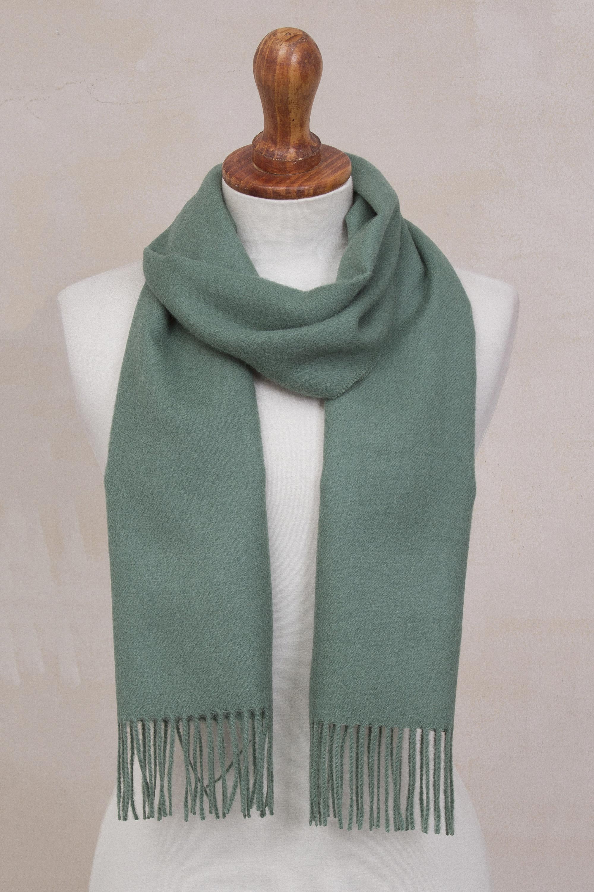 Celadon Embrace 100% Baby Alpaca Celadon Green Scarf