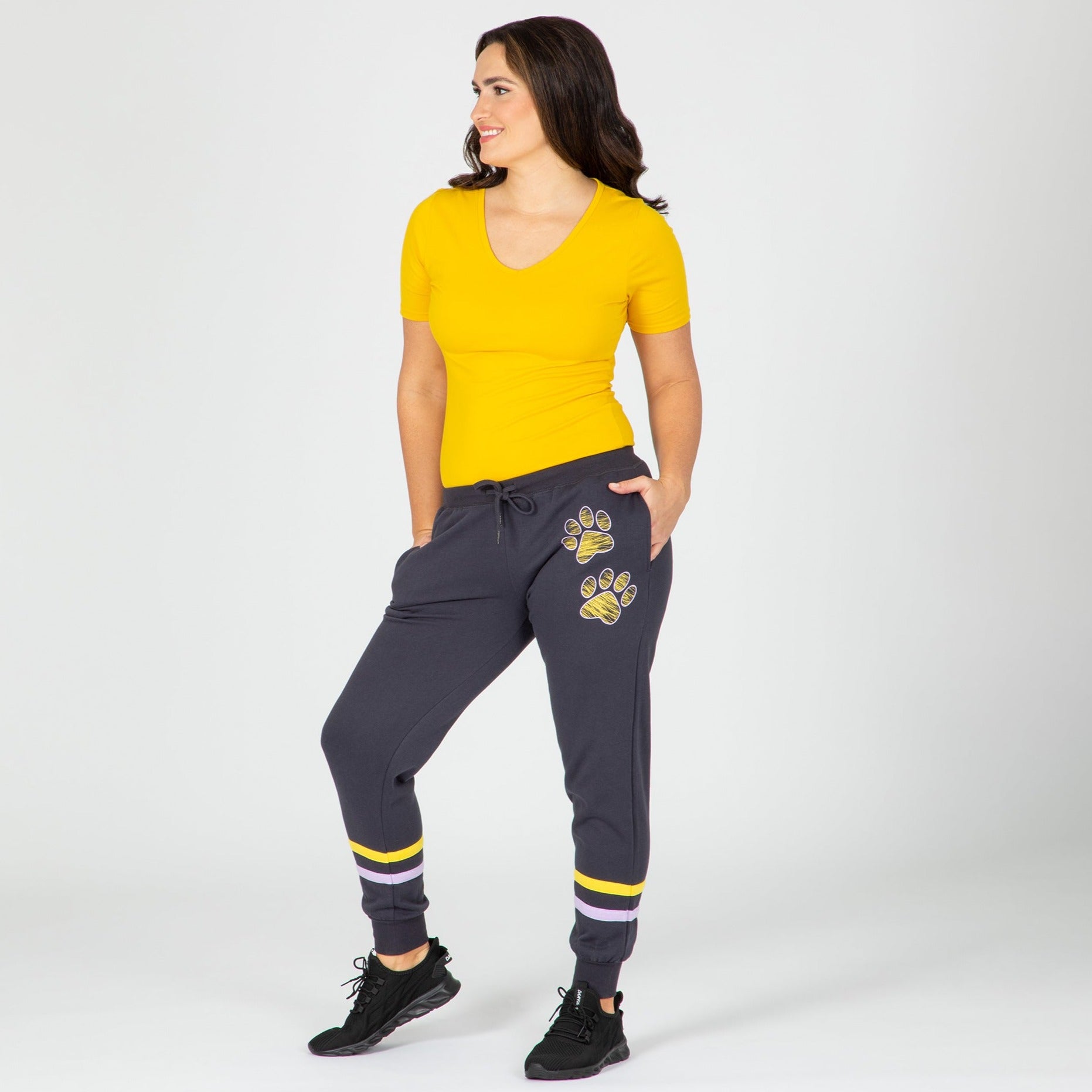 Paw Print Athletic Stripe Sweatpants