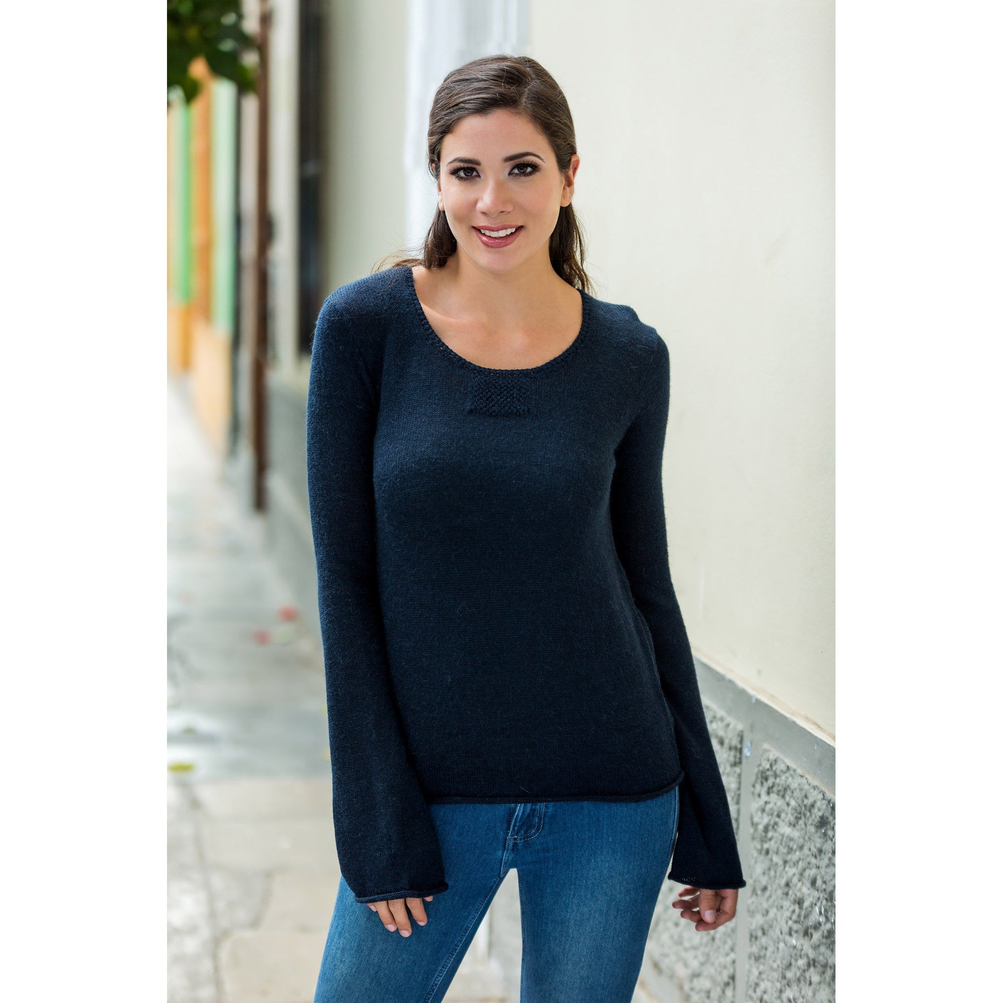 Navy Blue Charisma Alpaca Blend Sweater