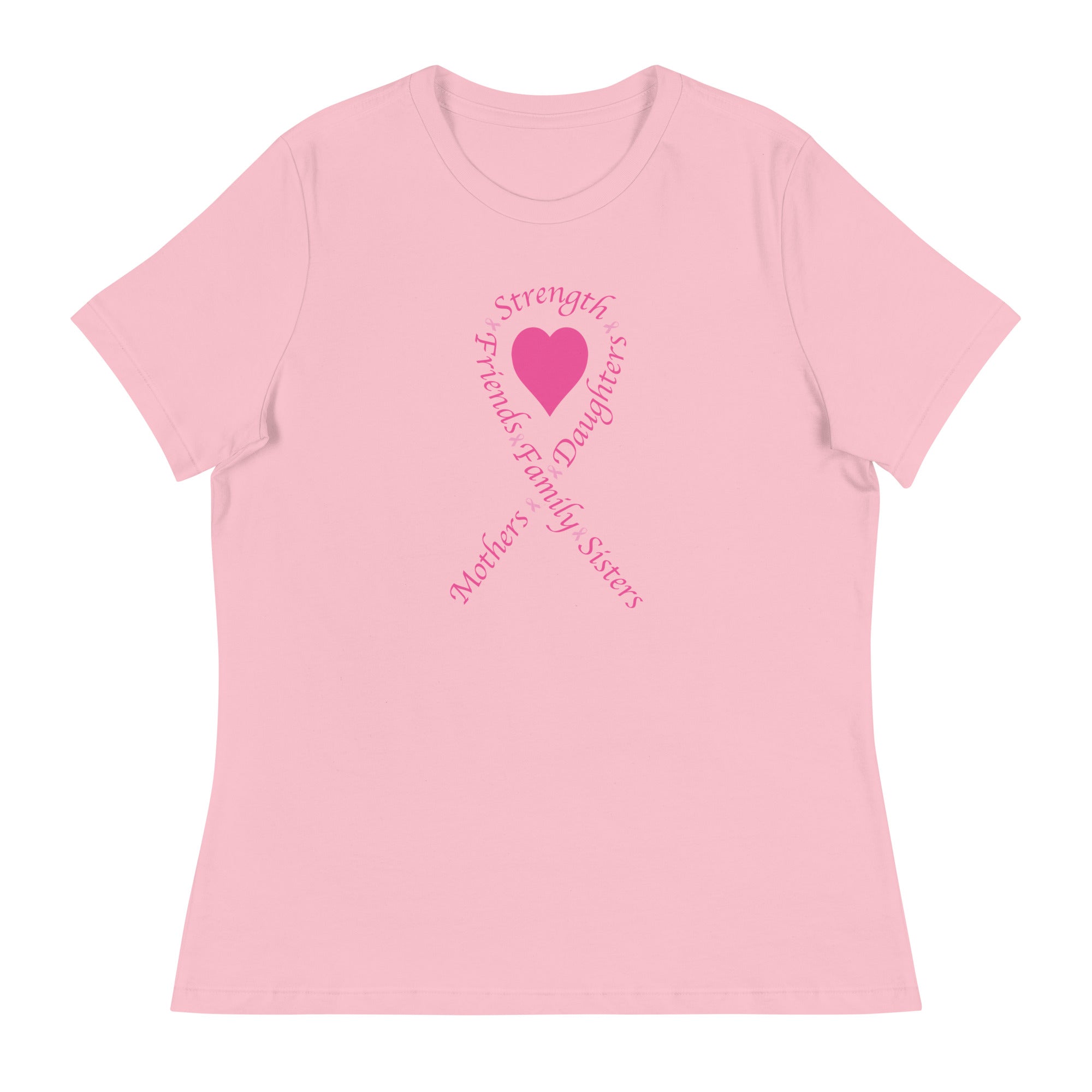 Pink Heart Ribbon Women's Relaxed T-Shirt