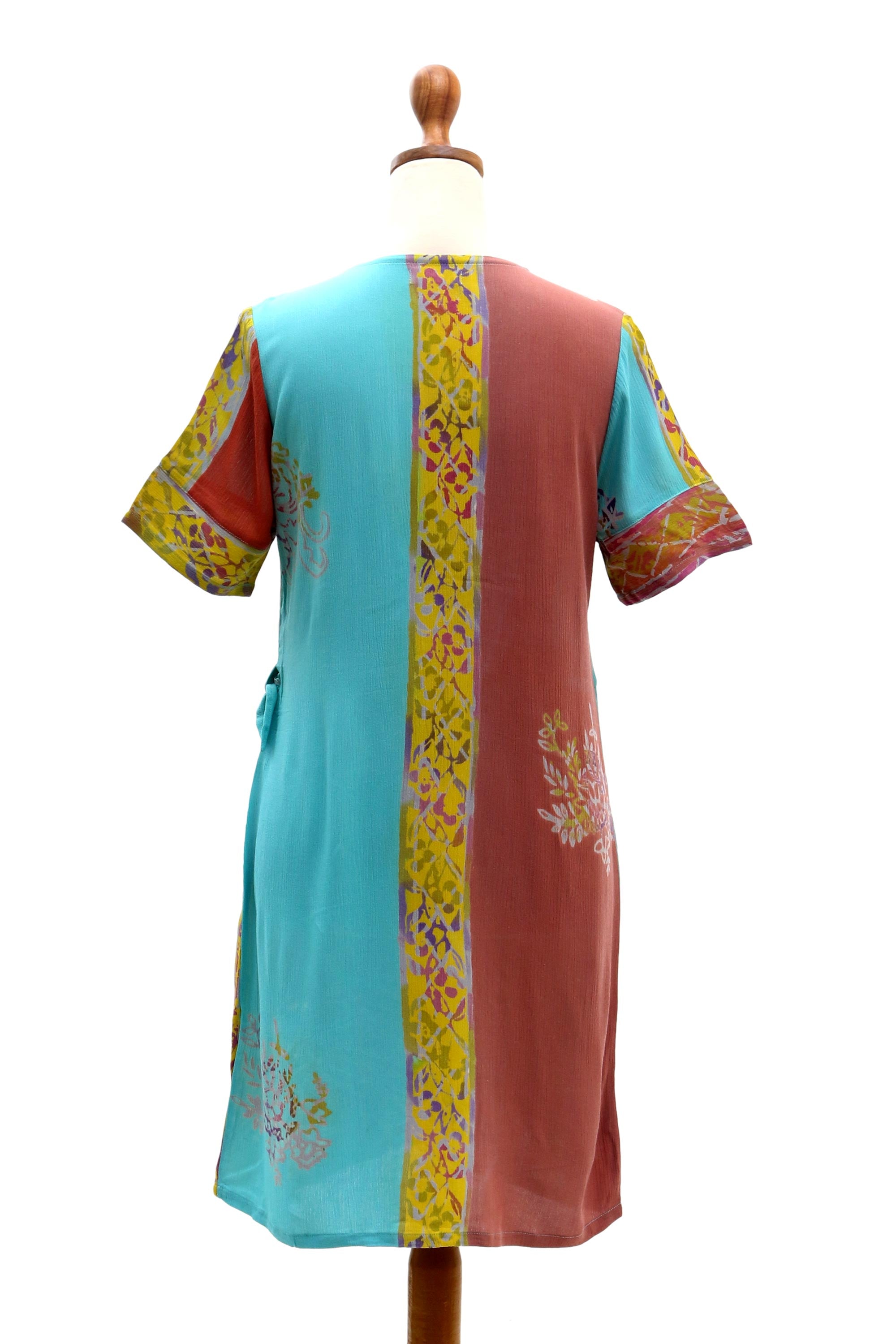 Bali Rainbow Hand Crafted Batik Rayon Shift Dress