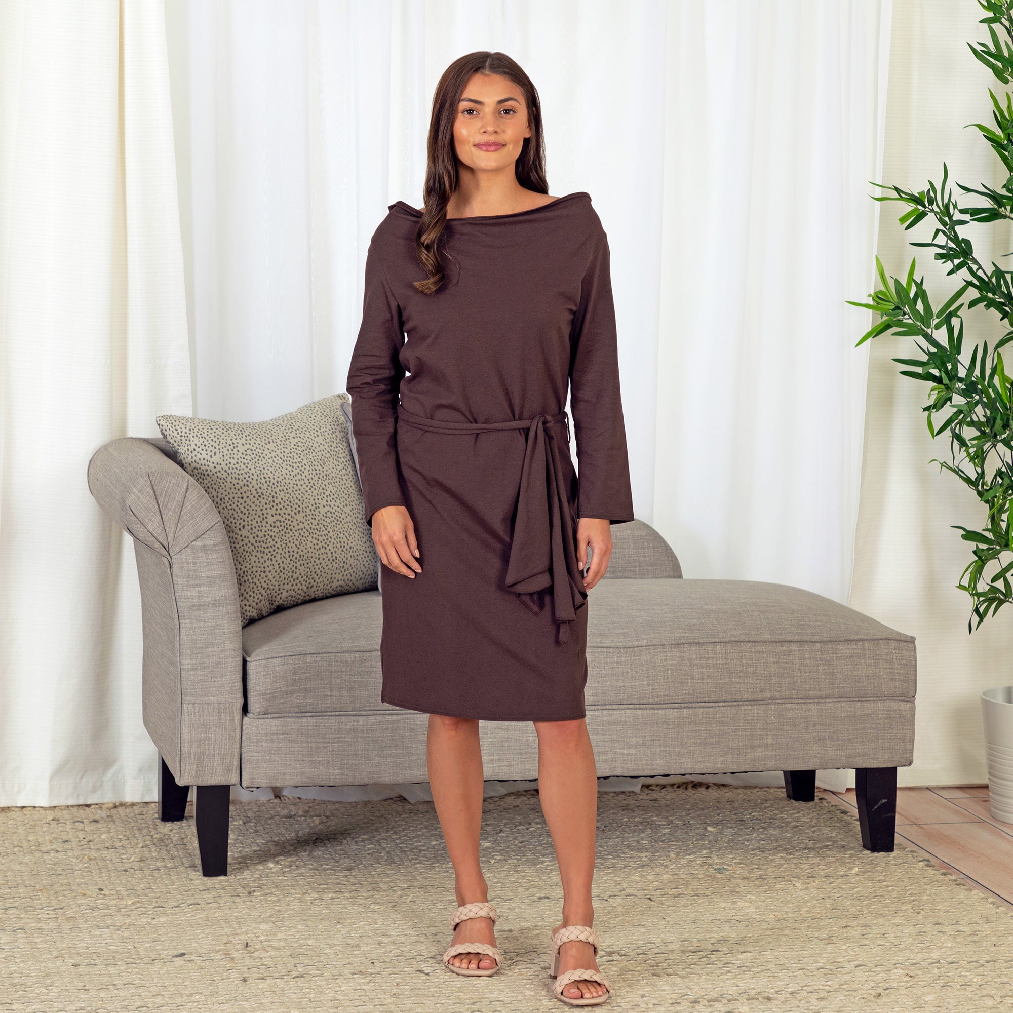 Organic Cowl Neck Dress