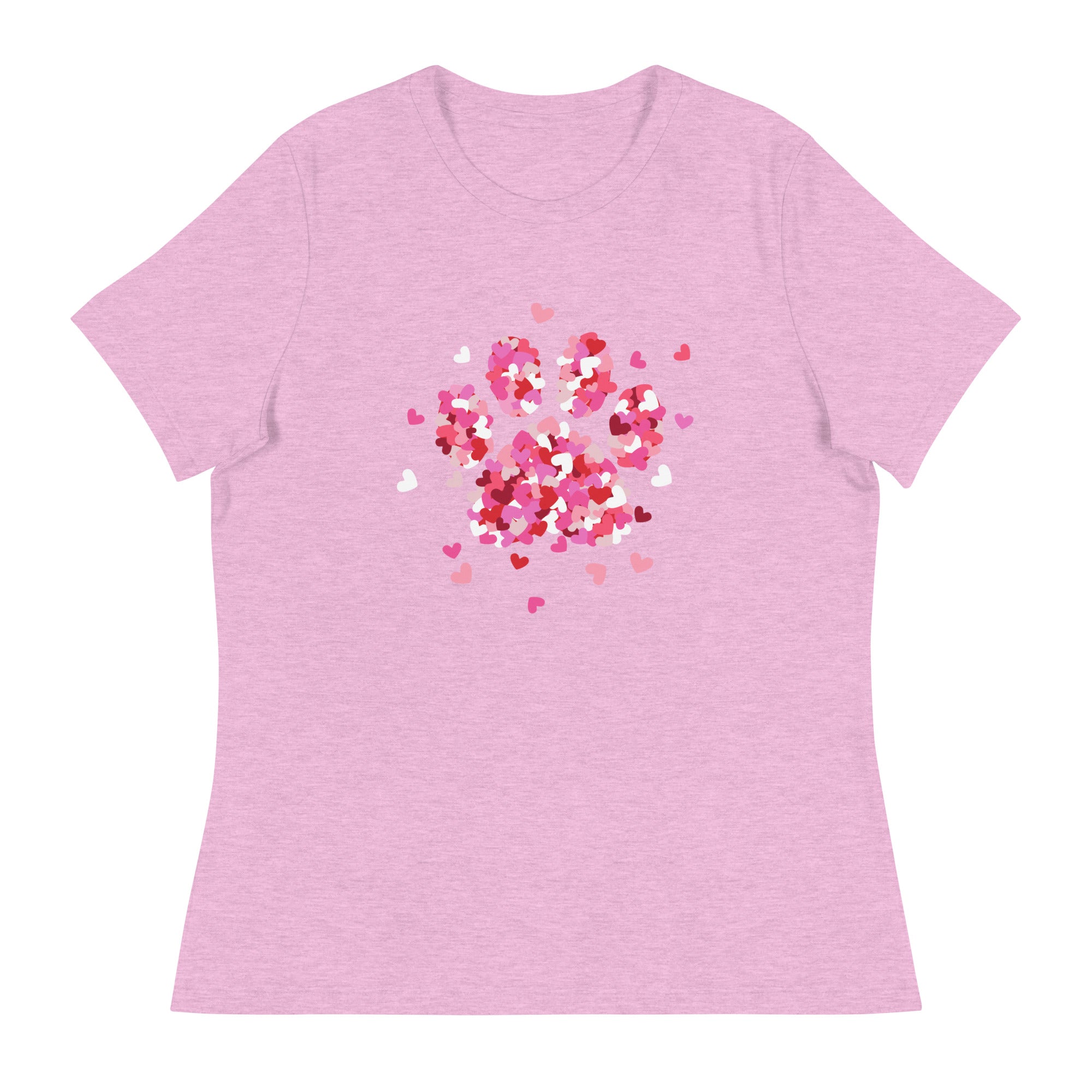 Pink Paw Print of Hearts Women's Relaxed T-Shirt